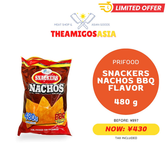 PRIFOOD SNACKERS NACHOS BBQ FLAVOR